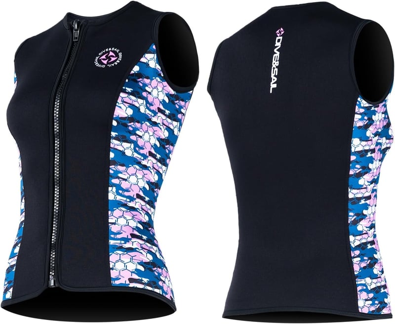 X-mAnTA Női Neoprén Búvárshort 2mm - Ujjatlan Wetsuit Felső Cipzárral - Fekete Búvár Mellény Úszáshoz, Kajakozáshoz, Szörfözéshez - M méret