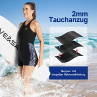 X-mAnTA Női Shorty Neoprén Ruha 2mm - Kék Elöl Cipzáros Búvárruha Úszáshoz, Szörfözéshez, Búvárkodáshoz és Snorkelezéshez - XL 2
