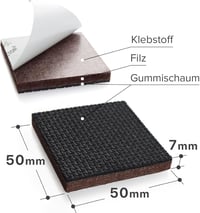 X-Protector Csúszásgátló Szövet 16 db 50 mm Öntapadós Bútor Alátét 3