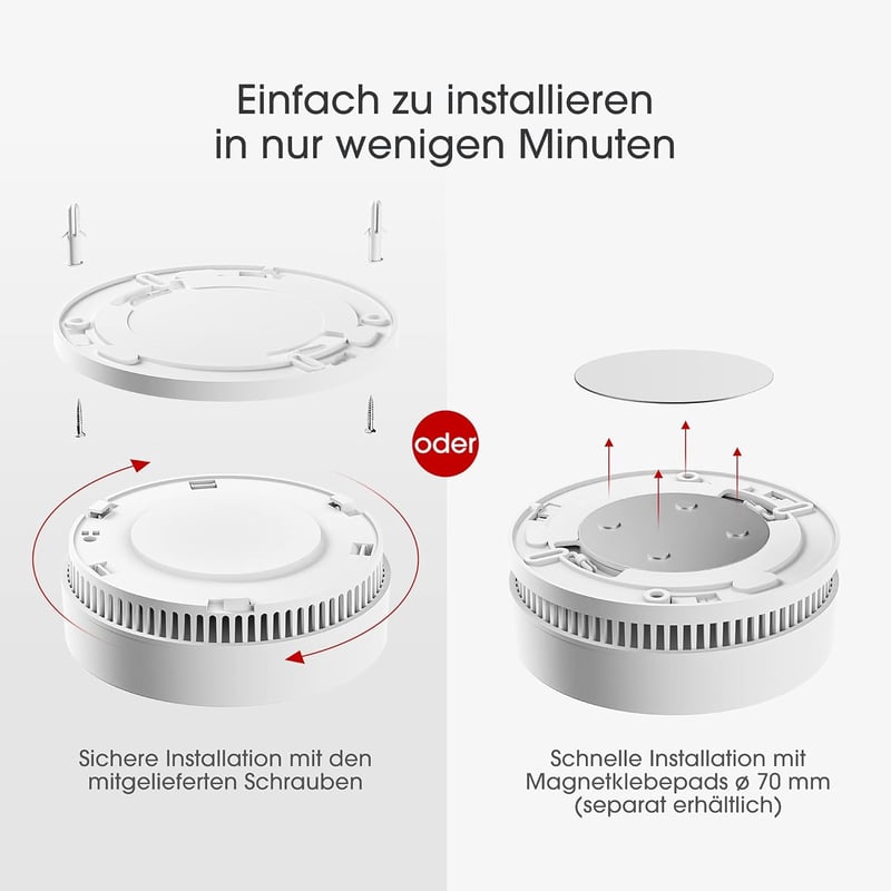 X-Sense Füstérzékelő 10 Éves Elemmel - 5 db-os Csomag, TÜV és EN14604 Tanúsított Tűzjelző, Fotoelektromos Érzékelővel, 85dB Riasztás