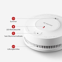 X-Sense Füstérzékelő 10 Éves Elemmel - 5 db-os Csomag, TÜV és EN14604 Tanúsított Tűzjelző, Fotoelektromos Érzékelővel, 85dB Riasztás 7