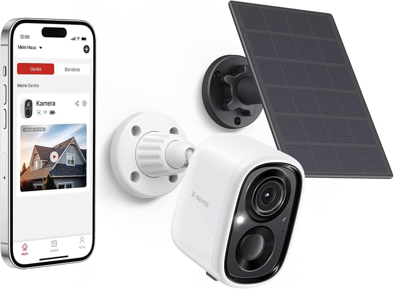 X-Sense Napelemes Kültéri Biztonsági Kamera WiFi 1080p Éjszakai Látás Mozgásérzékelő