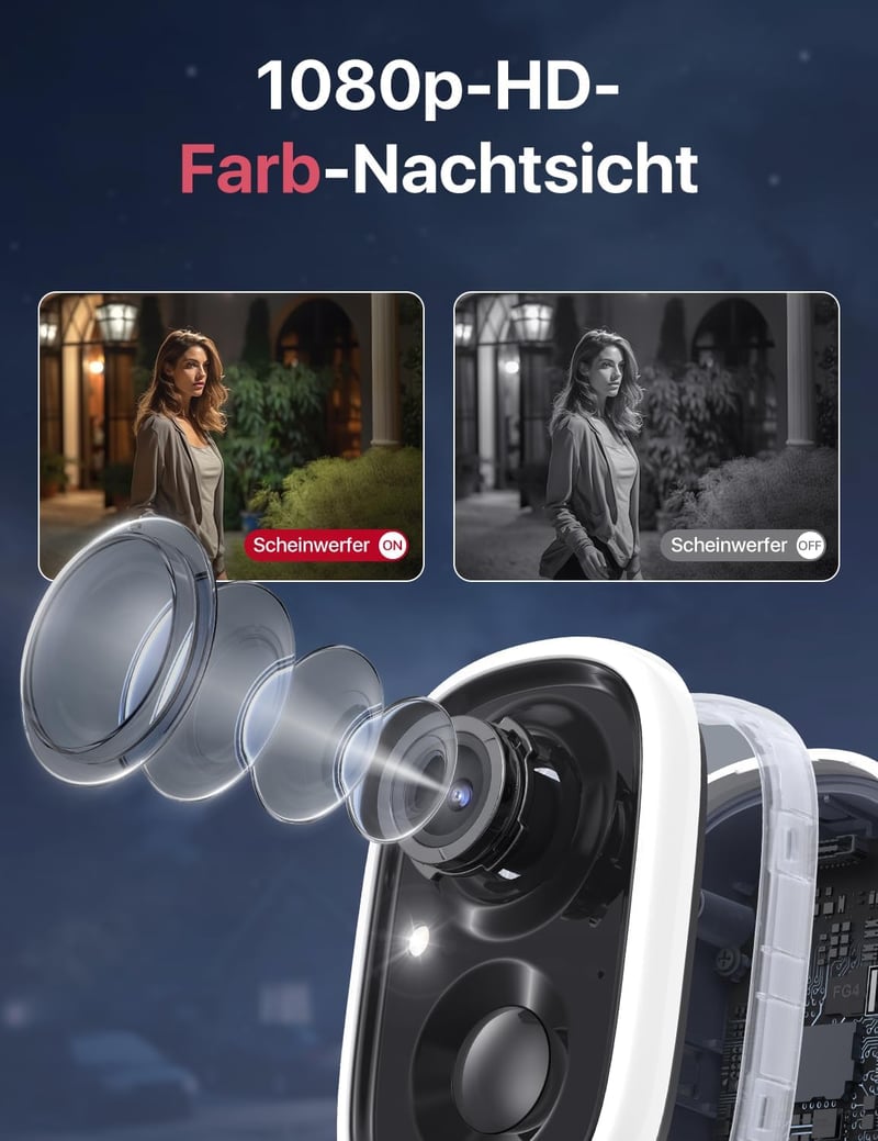 X-Sense Napelemes Kültéri Biztonsági Kamera WiFi 1080p Éjszakai Látás Mozgásérzékelő
