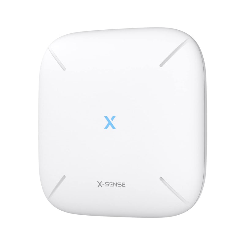 X-Sense SBS50 Pametna Kućna Centralna Jedinica - Kompaktan Bijeli Dizajn, 2.4GHz Wi-Fi, 2u1 Gumb za Utišavanje/Uparivanje, Alarm od 100dB, Upravljanje s 50 Uređaja