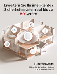 X-Sense SBS50 Pametna Kućna Centralna Jedinica - Kompaktan Bijeli Dizajn, 2.4GHz Wi-Fi, 2u1 Gumb za Utišavanje/Uparivanje, Alarm od 100dB, Upravljanje s 50 Uređaja 2