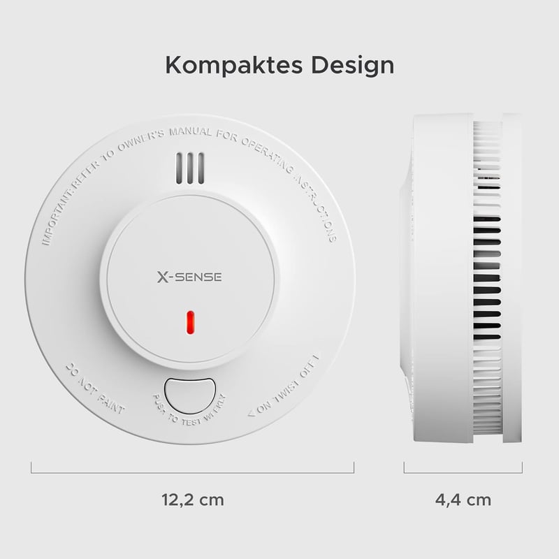 X-Sense SD19-W Hálózatba Köthető Füstérzékelő 10 Éves Elemmel, Némítható Tűzjelző, 250m Hatótáv, EN 14604 Szabványnak Megfelelő