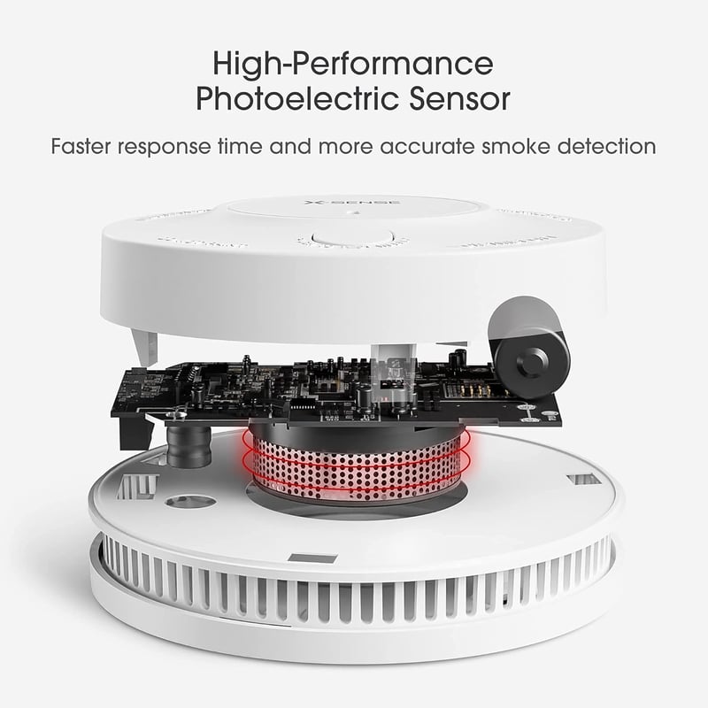 X-Sense SD2J0AX Füstérzékelő Szett - 2 db Fotoelektromos Tűzjelző, 10 Éves Elemmel, EN14604 Tanúsítvánnyal, ABS Műanyag Ház
