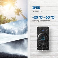 X-Sense Vezeték Nélküli Csengő - 2 Vevőegységgel, 600m Hatótávolság, 56 Dallam, IP55 Vízálló, 115dB Hangerő, LED Jelzés, Memória Funkcióval 6