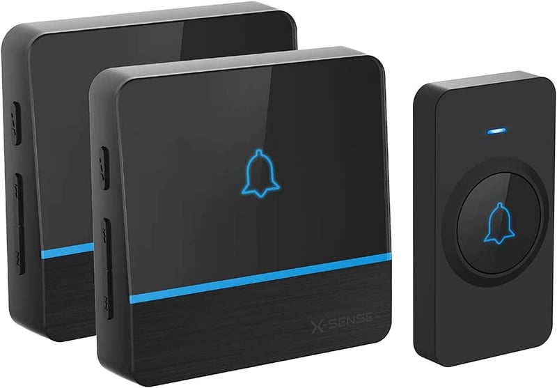X-Sense Vezeték Nélküli Csengő - 2 Vevőegységgel, 600m Hatótávolság, 56 Dallam, IP55 Vízálló, 115dB Hangerő, LED Jelzés, Memória Funkcióval