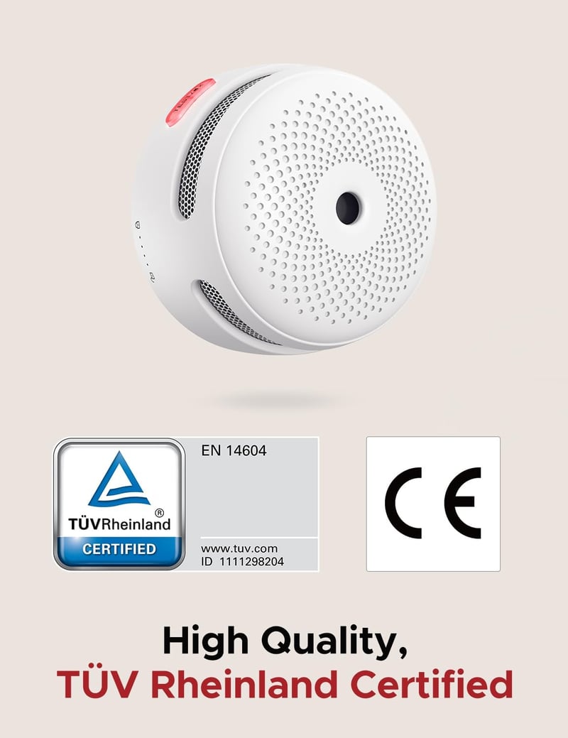 X-Sense Wi-Fi Füstérzékelő Otthonra Cserélhető Elemmel, Okos Tűzjelző Riasztó Mobil Alkalmazással, EN 14604 Szabvány, XS01-WX