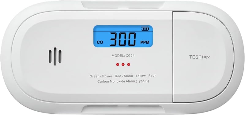 X-Sense XC04-R Szénmonoxid Érzékelő LCD Kijelzővel - 10 Éves Elemmel, Csúcsérték Memóriával, TÜV Tanúsított, Szabadon Elhelyezhető CO Detekt