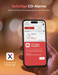 X-Sense XC0C-iR Okos Szénmonoxid Érzékelő - WiFi-s CO Detektor LCD Kijelzővel, TÜV Tanúsítvánnyal, Applikációs Némítással és Cserélhető Elem 5