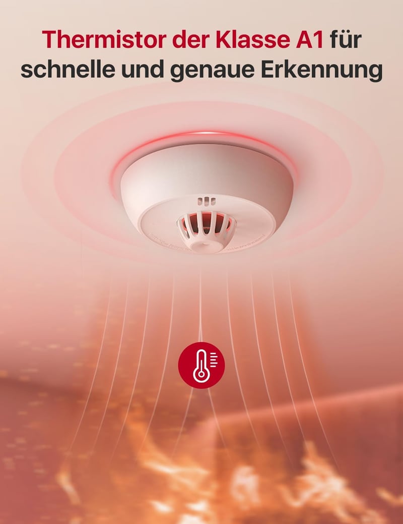 X-Sense XH02-M Vezeték Nélküli Hőérzékelő 10 Éves Elemmel - Összekapcsolható Riasztó Rendszer Konyha, Garázs és Padlás Védelméhez, Bázisállo