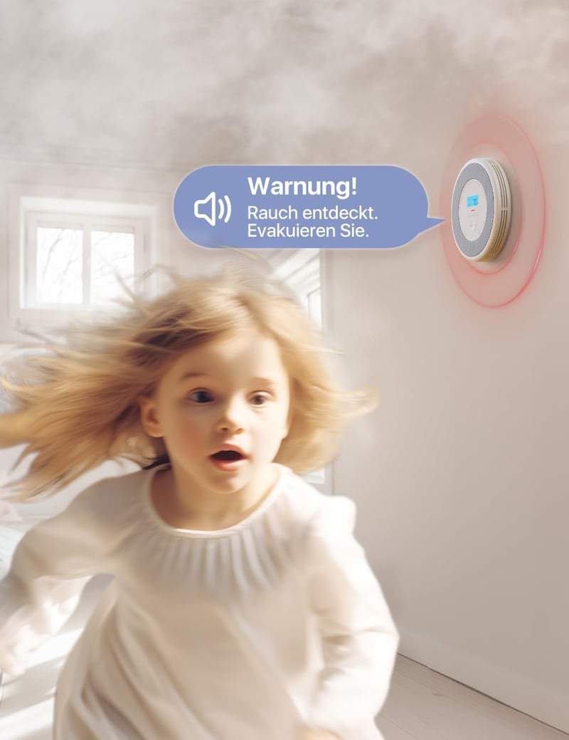 X-Sense XP0A-SR Füst és CO Érzékelő, Kombinált Detektor Hangjelzéssel, Cserélhető Elemmel, LCD Kijelzővel, Fehér