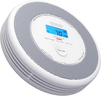 X-Sense XP0A-SR Füst és CO Érzékelő, Kombinált Detektor Hangjelzéssel, Cserélhető Elemmel, LCD Kijelzővel, Fehér 1
