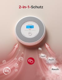 X-Sense XP0A-SR Füst és CO Érzékelő, Kombinált Detektor Hangjelzéssel, Cserélhető Elemmel, LCD Kijelzővel, Fehér 5