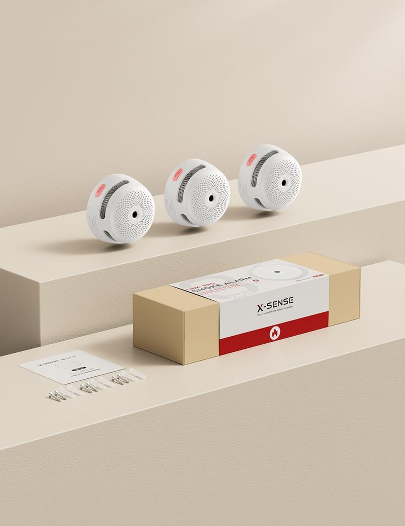 X-Sense XS01-M WiFi Okos Füstérzékelő - 3 db-os Készlet, 85dB Hangjelzés, Kompatibilis FS31/FS61/FS121 és SBS50 Bázisállomással, Mobilértesí