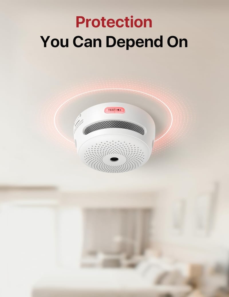 X-Sense XS01 Mini Füstérzékelő – 10 Éves Elem, LED Jelzőfény és Némító Gomb, Kompakt Tűzjelző Otthonra