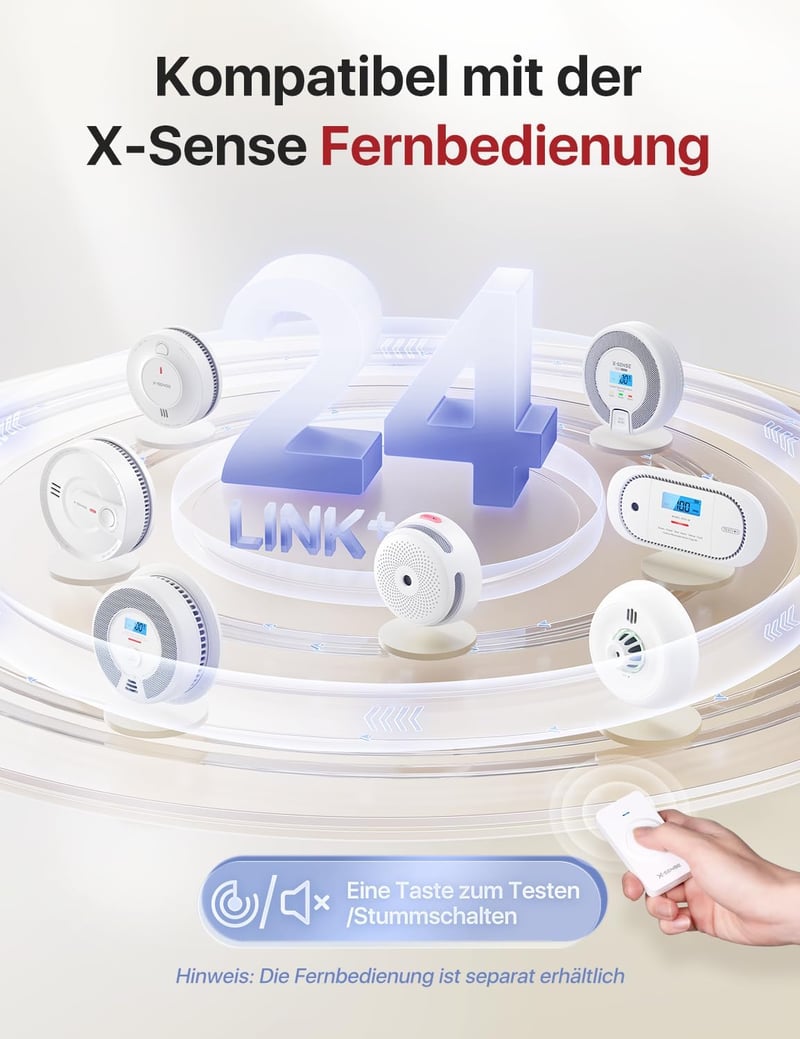 X-Sense XS01-WR Vezeték Nélküli Hálózatba Köthető Füstérzékelő - 3 db-os Szett, 85 dB, 10 Éves Élettartam, Cserélhető Elem, Fehér