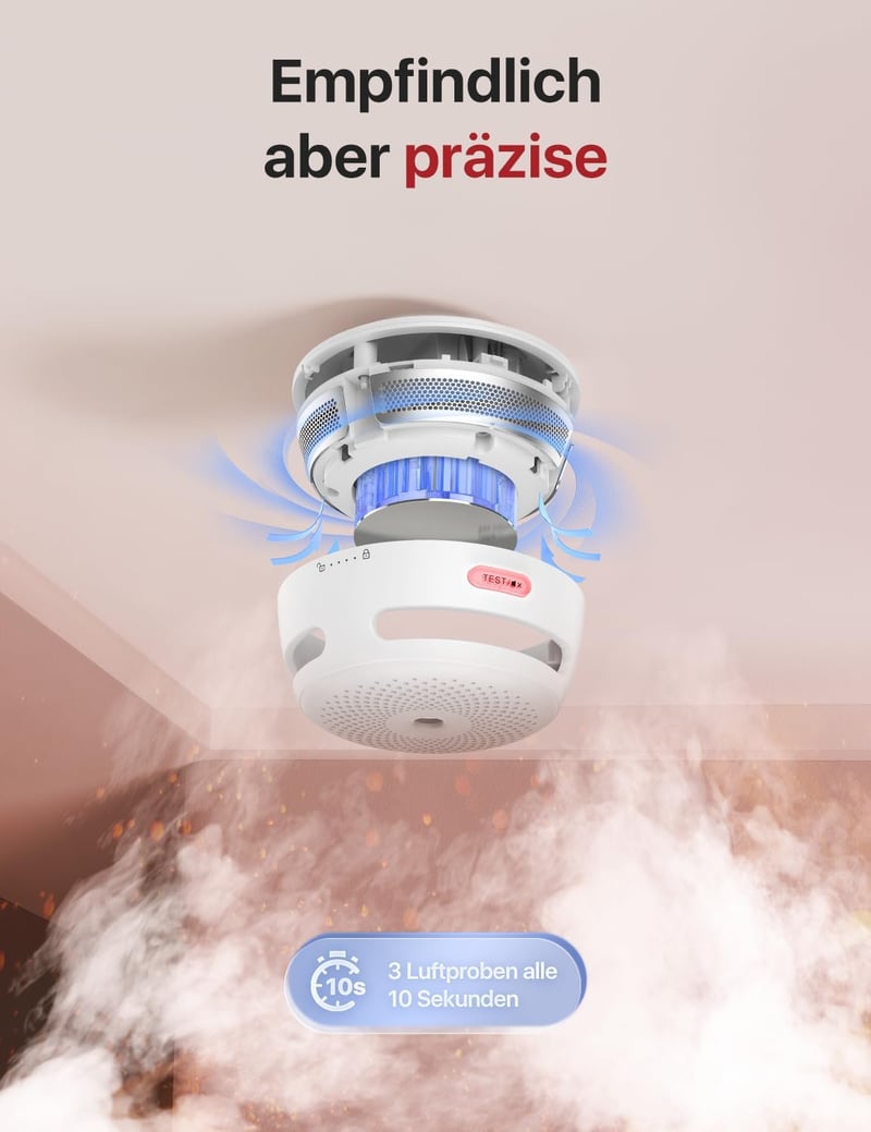 X-Sense XS01-WR Vezeték Nélküli Hálózatba Köthető Füstérzékelő - 3 db-os Szett, 85 dB, 10 Éves Élettartam, Cserélhető Elem, Fehér