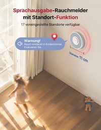 X-Sense XS0B-MR Okos Füstérzékelő WLAN Hangkimenettel, 17 Helyszínnel - Vezeték Nélküli Tűzjelző, 5 Éves Elemmel, SBS50 Bázisállomással Komp 3