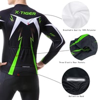 X-TIGER férfi hosszú ujjú kerékpáros dressz 5D géllel párnázott nadrággal 4