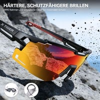 X-TIGER kerékpáros sport szemüveg UV400, TR90 keret, 5 csere lencsével, uniszex 5
