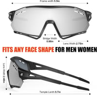 X-TIGER Kerékpáros Szemüveg UV400 Védelemmel, 5 Cserélhető Lencsével, Unisex Sport Szemüveg TR90 Kerettel Biciklizéshez 7