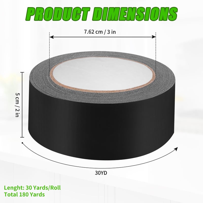 Xaosin 6 tekercs erős szövetmegerősített ragasztószalag, 27,4 m x 50 mm, vízálló javítószalag