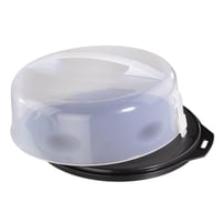 Xavax okrugla kutija za transport torti s poklopcem, promjer 31,5 cm, unutarnja visina 8 cm, s pomagalom za rezanje, antracit podloga, prozirni poklopac 9