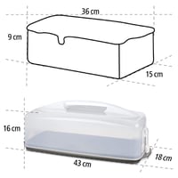Xavax box na prenášanie torty, hranatá dóza na koláče s vekom a rukoväťou, vhodná do umývačky riadu, čierna, 43x18x16 cm 4