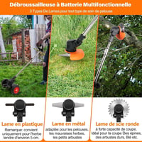 Xbzzgmg 21V akkumulátoros fűszegélynyíró 2x4,0 Ah akkuval, 90°-os forgófejjel, teleszkópos nyéllel 3