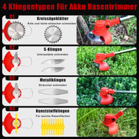 Xbzzgmg Akkumulátoros Fűkasza 2 Akkumulátorral, 4 Penge Típussal - Állítható, Teleszkópos, Alacsony Zajszintű Szegélynyíró Kertekhez, Udvaro 2