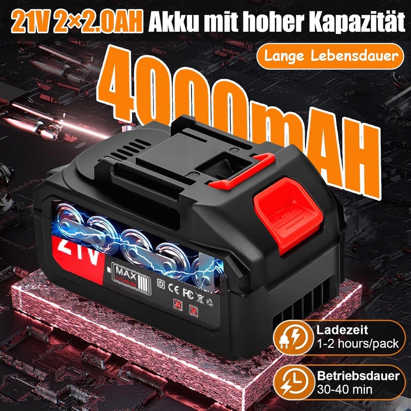 Xbzzgmg Akkumulátoros Fűnyíró 2 Akkuval, 4 Vágófej, Teleszkópos Sövényvágó