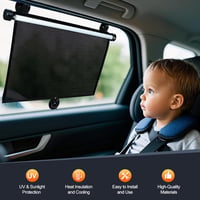 XCBYT Autó Napellenző Baba Számára, Visszahúzható UV Védelem Oldalsó Ablakhoz 2