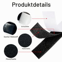 Xcdhemde Samolepiaca suchá zipsy páska 8 m x 20 mm čierna obojstranná silne lepiaca háčiková a slučková páska 3