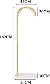 XCRFKGW Fém Ruhaállvány 15 Horgos Márvány Talapzattal Arany 162cm 4