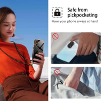 XCYYOO Xiaomi Redmi A5 tok lánccal, szív mintás, szilikon, kameravédelemmel - fekete 5