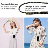 XCYYOO Xiaomi Redmi A5 tok lánccal, szív mintás, szilikon, kameravédelemmel - fekete 3