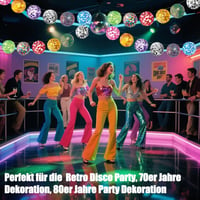 XDGBFN 2db Csillogó Diszkógömb Dekoratív Füzér Banner Parti Díszítés Szülinap Karnevál 80s 90s Diszkó Ünnepség Színes 5