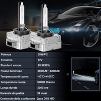 XELORD D1S 6000K Xenon Fényszóró Izzó 35W 12V HID Fehér Autó Lámpa 2db 6