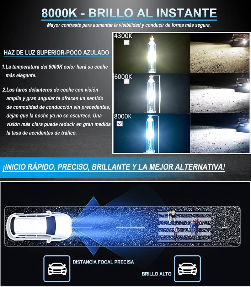 XELORD D1S 8000K Xenon HID Fényszóró Izzó 35W Dupla Csomag