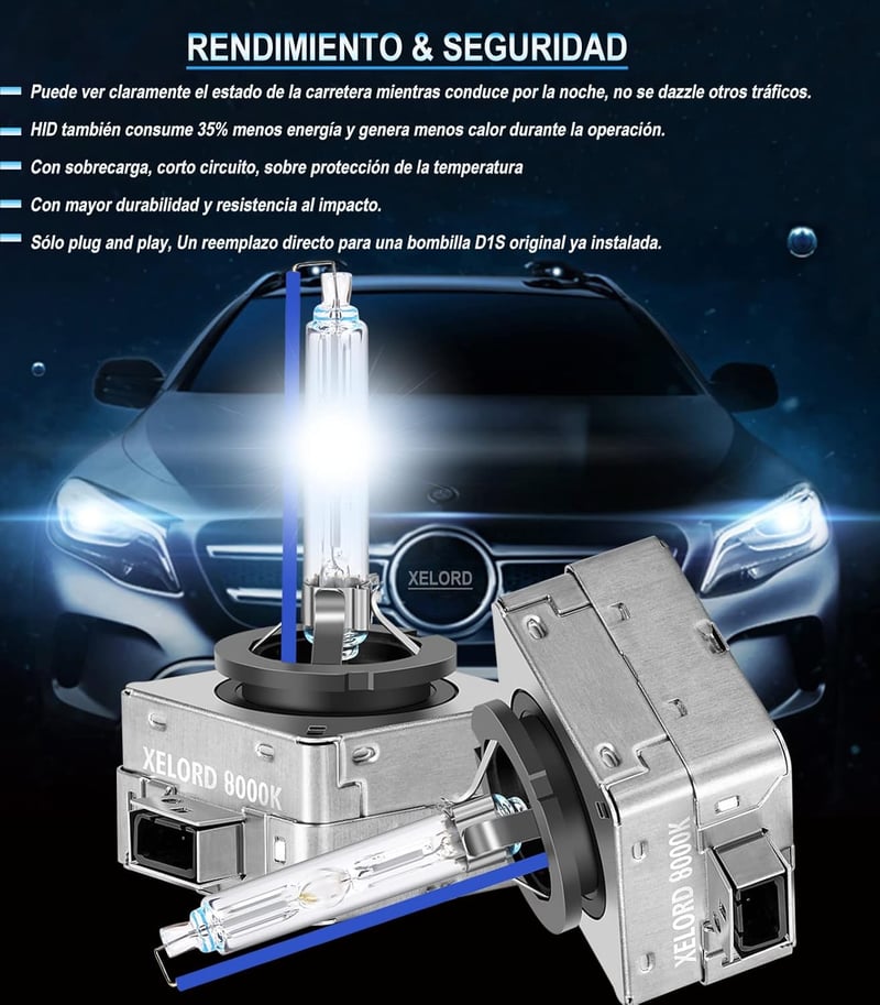 XELORD D1S 8000K Xenon HID Fényszóró Izzó 35W Dupla Csomag