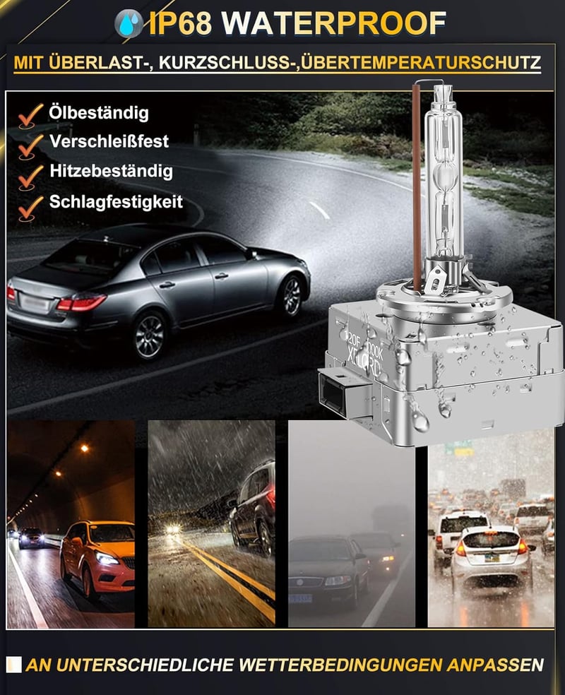 XELORD D1S D3S Xenon izzó 6000K HID fényszóró 35W 12V 2db