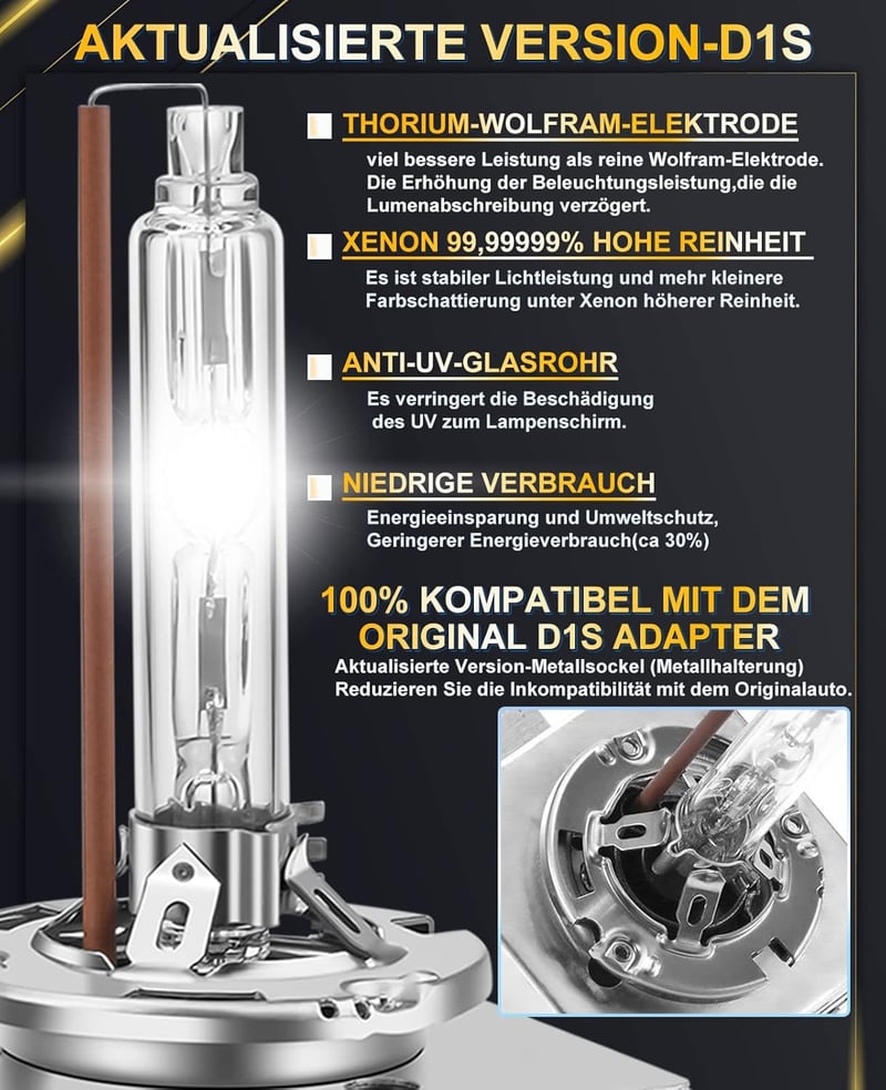 XELORD D1S D3S Xenon izzó 6000K HID fényszóró 35W 12V 2db