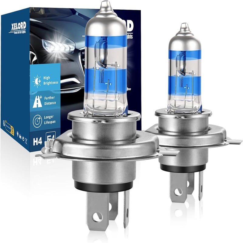 XELORD H4 55W 12V Xenon Fehér Autó Fényszóró Izzó E-Mark 2db