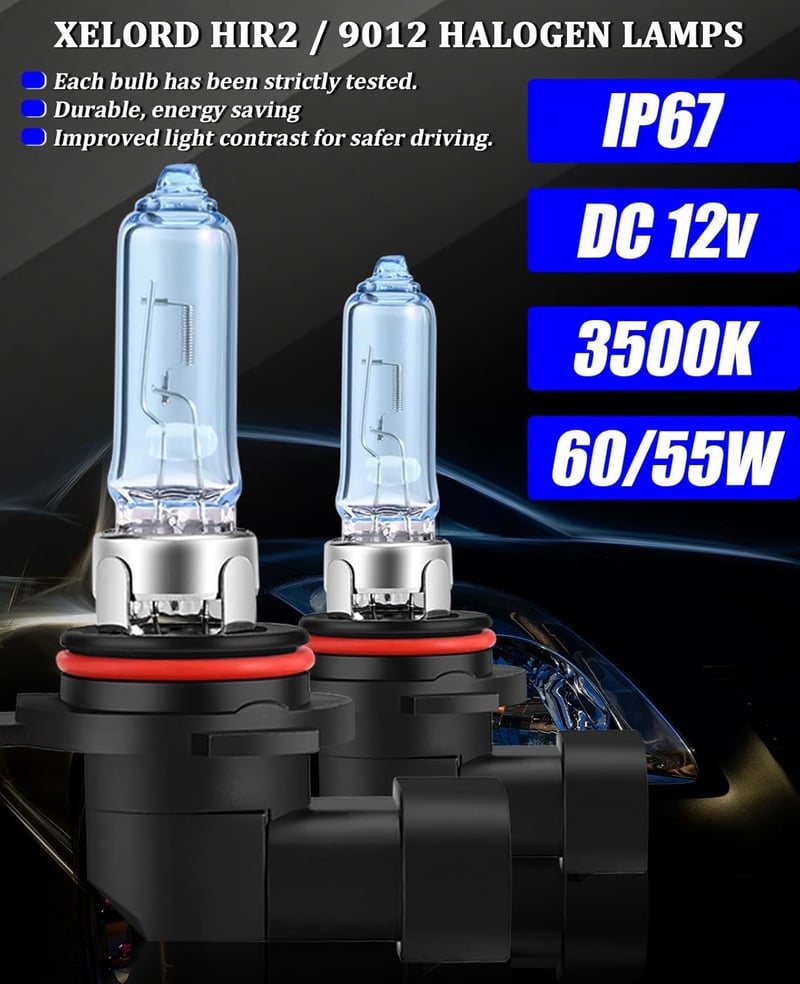 XELORD H7 H4 H1 55W 12V 5000K halogén izzó szett autóhoz