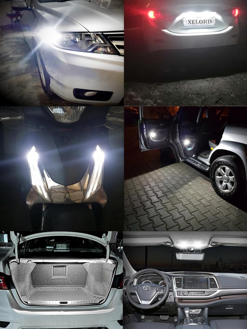 XELORD LED izzó W5W T10 6000K fehér autó belső világítás 2db