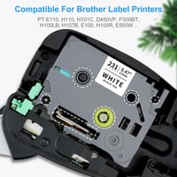 XemaX 10 ks Kompatibilná páska do štítkovača Brother TZe-231, 12 mm, čierna na bielom podklade, pre tlačiarne P-touch PT-1010, H105, H100LB, D600, E100, H110 3