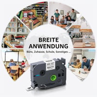 XemaX 10 ks Kompatibilná páska do štítkovača Brother TZe-231, 12 mm, čierna na bielom podklade, pre tlačiarne P-touch PT-1010, H105, H100LB, D600, E100, H110 6
